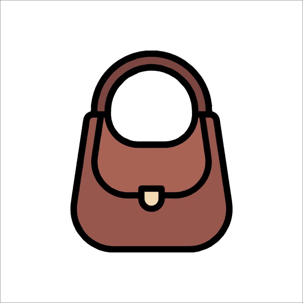 A brown purse icon on a white background vector