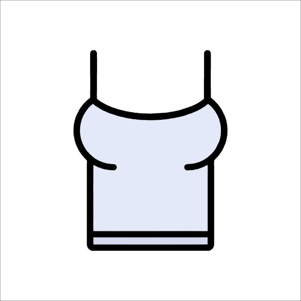 A woman's top is shown in a line drawing vector