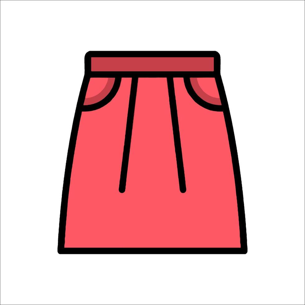 A skirt icon in a flat style vector