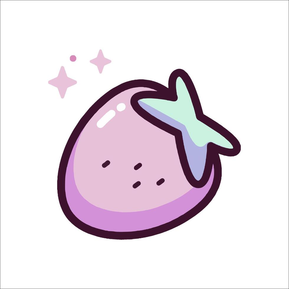 A strawberry with a starfish on it vector