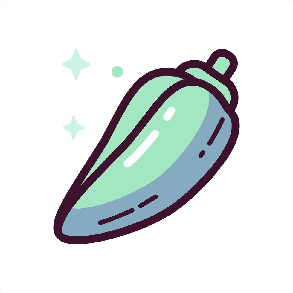 A green pepper with stars on it vector