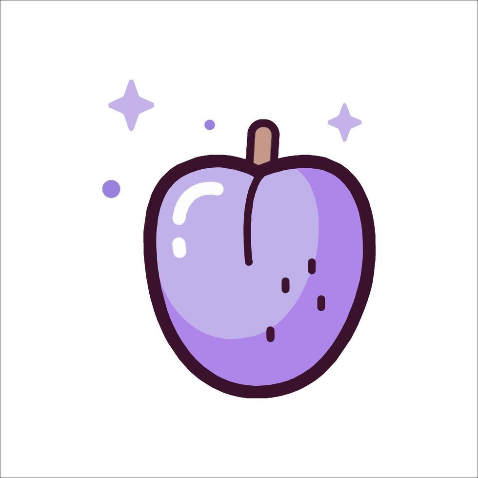 An illustration of a purple apple vector