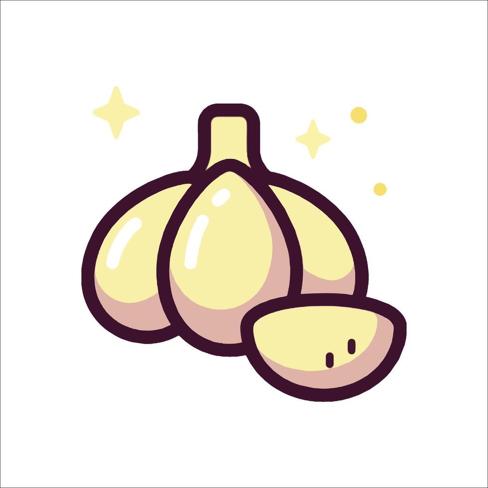 A garlic bulb with a star on it vector