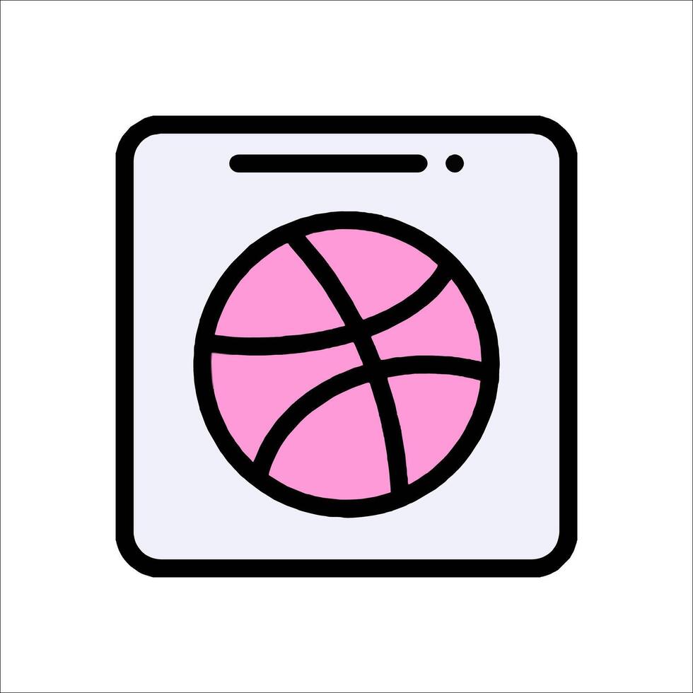 A pink basketball ball in a washing machine icon vector