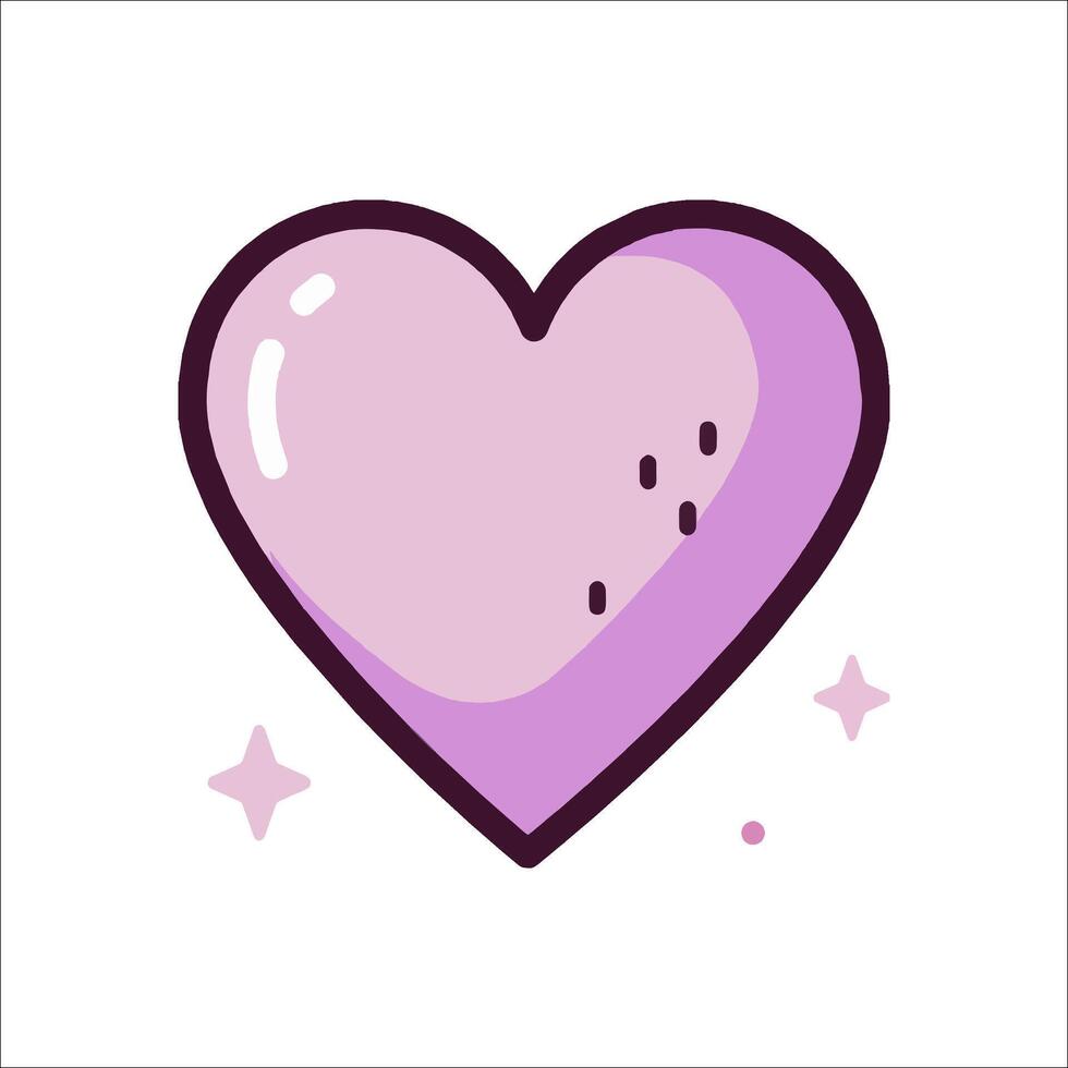 A purple heart with stars on it vector