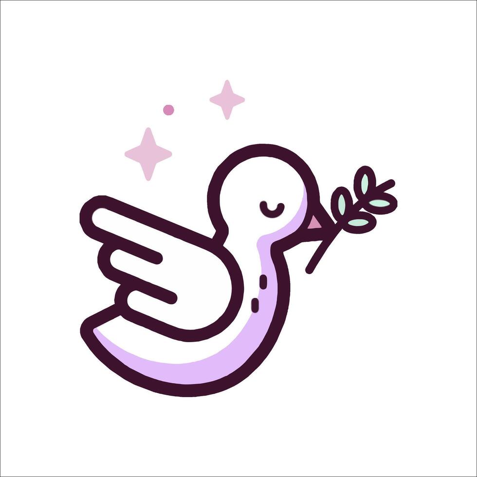 A white dove with a green branch in its beak vector