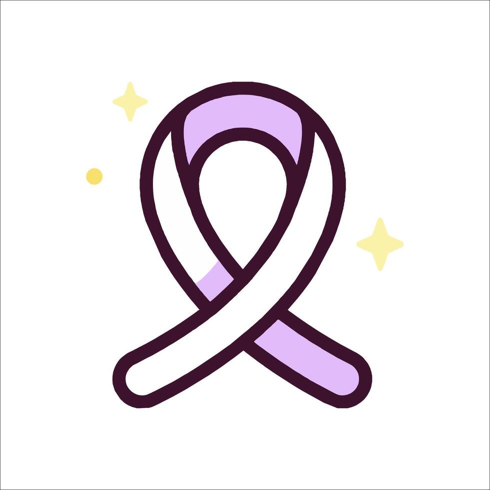 A purple ribbon icon with stars vector
