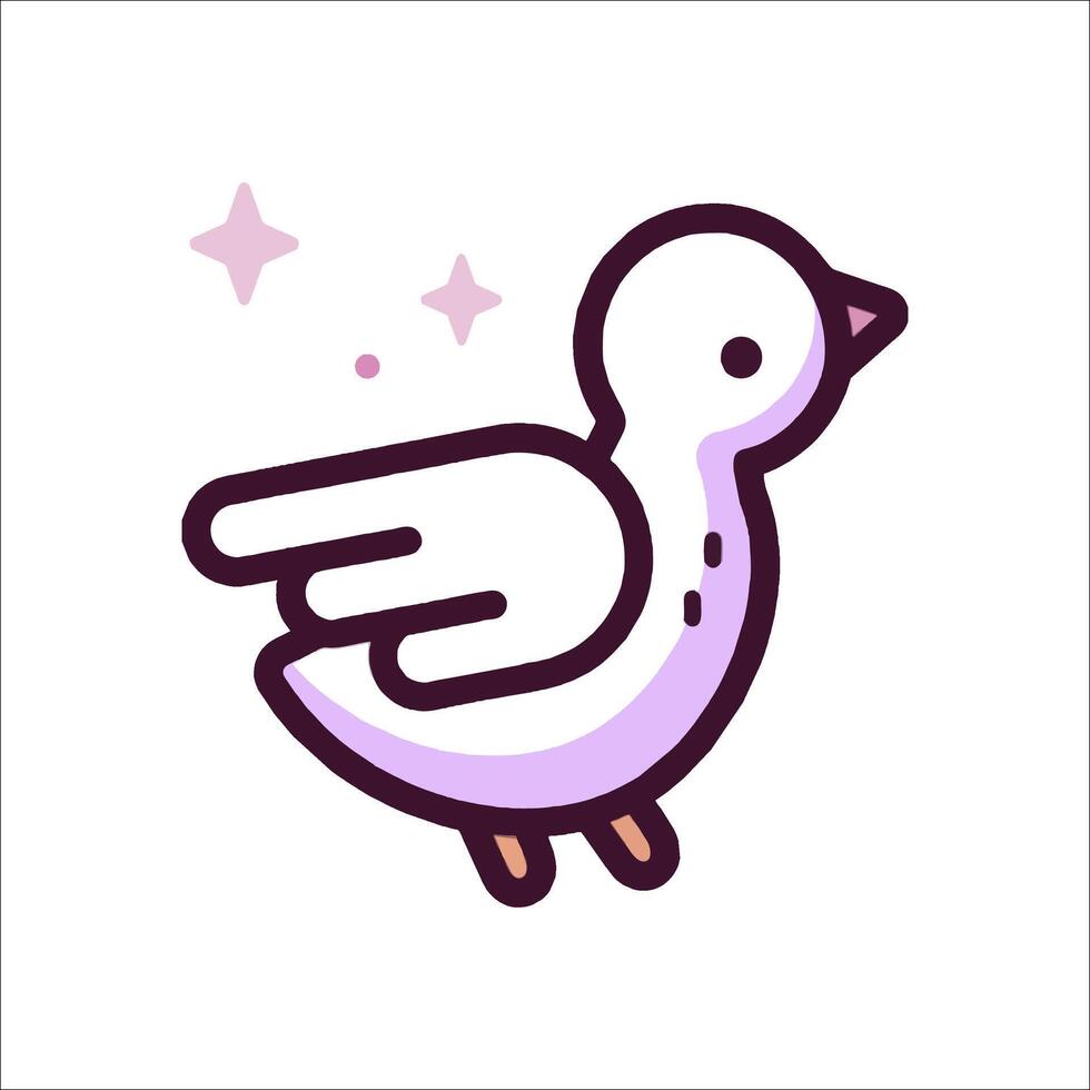 A cute little bird with a star on its head vector