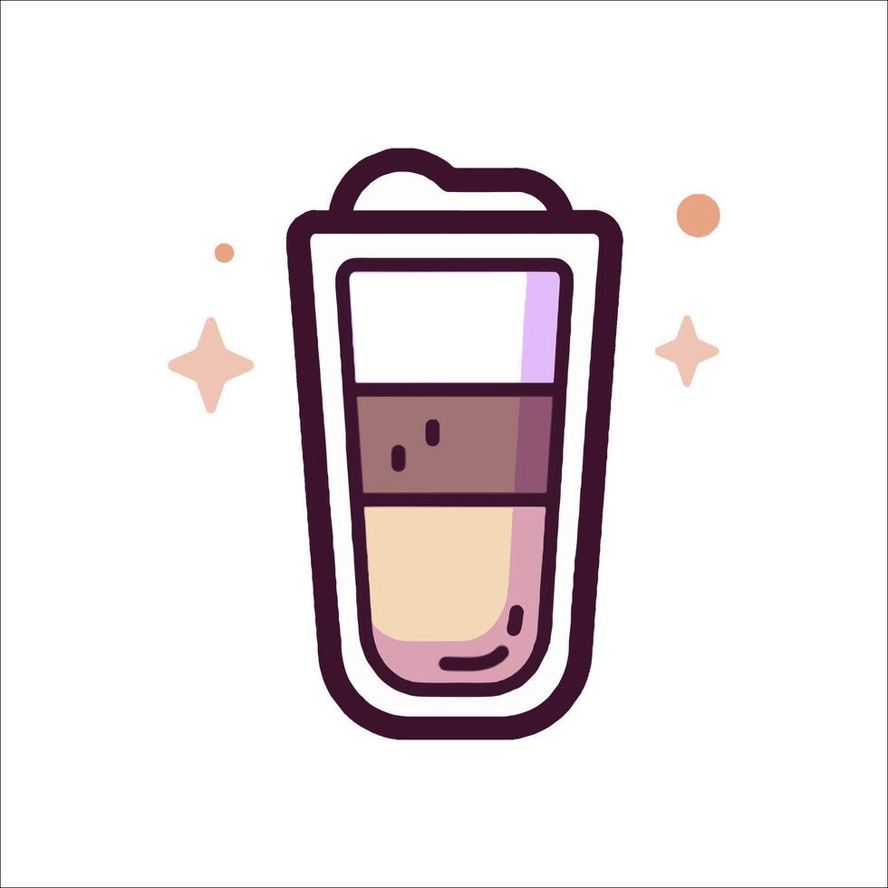 A drink with a straw in it on a white background vector