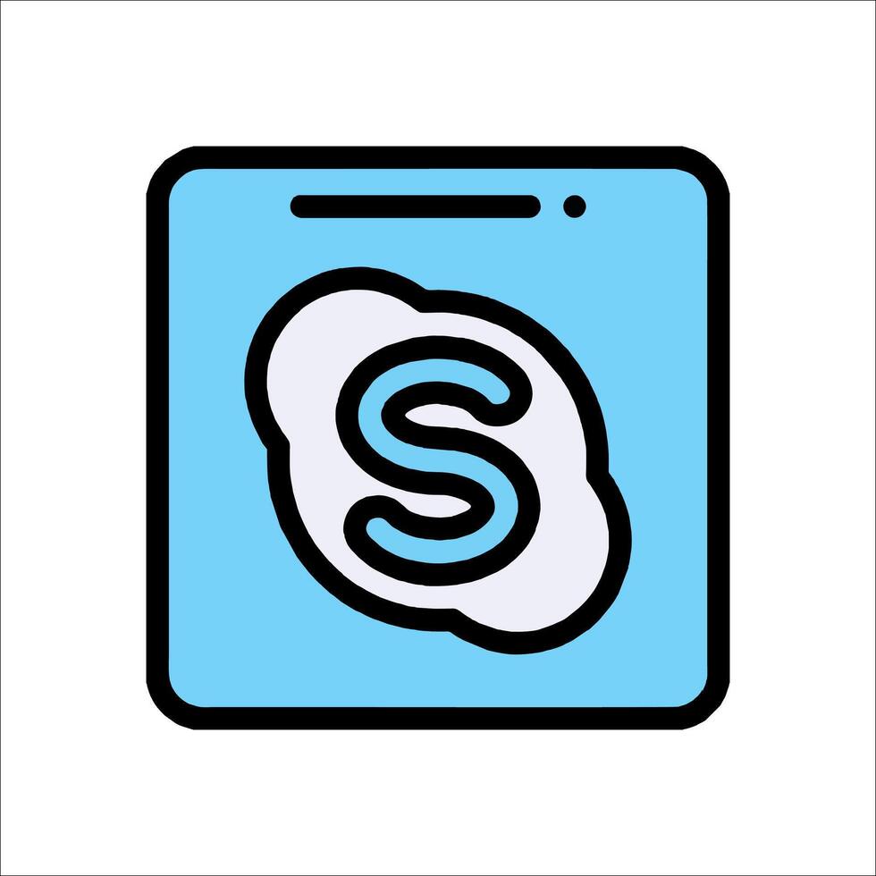 Skype icon with a cloud in the center vector