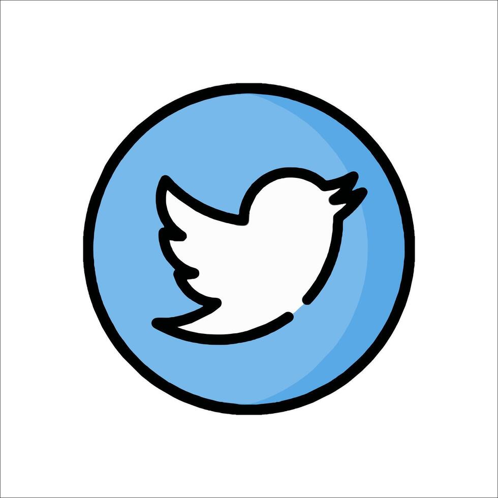 A blue and white twitter logo vector