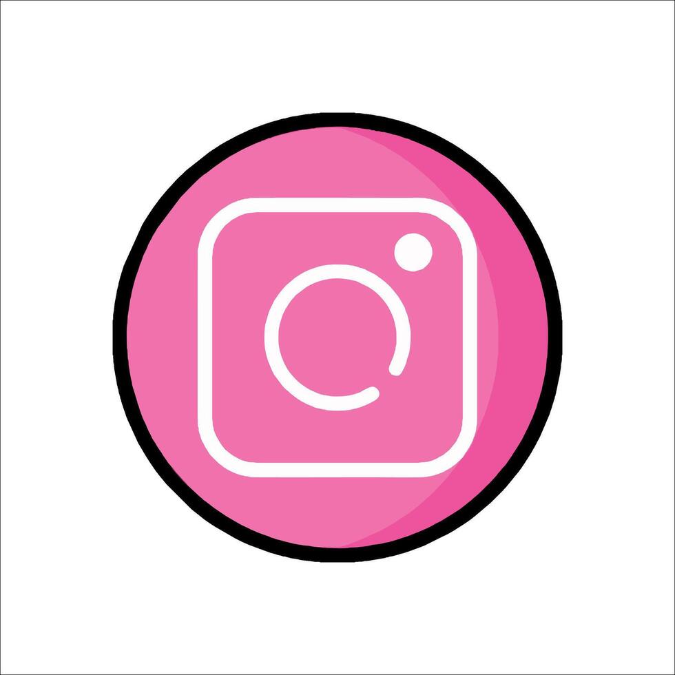 A pink instagram icon on a white background vector