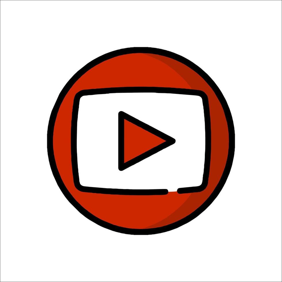 Youtube logo in a red circle vector