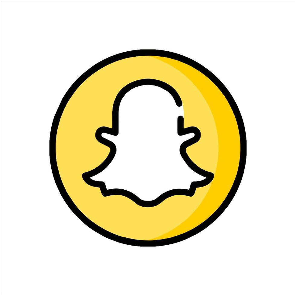 Snapchat logo with a yellow circle vector