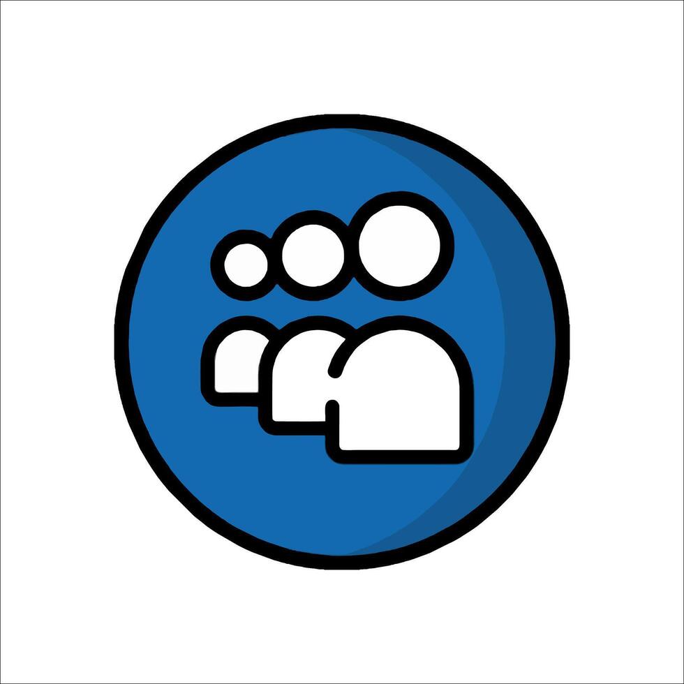 A blue circle with four people in it vector