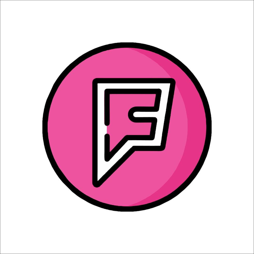 The letter f in pink on a white background vector