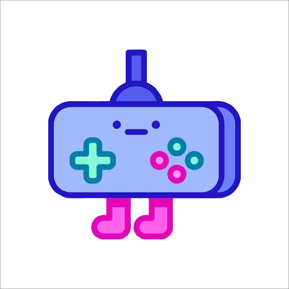 A cartoon game controller with a pink and blue face vector