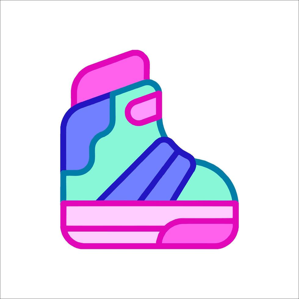 A shoe with a pink and blue color scheme vector