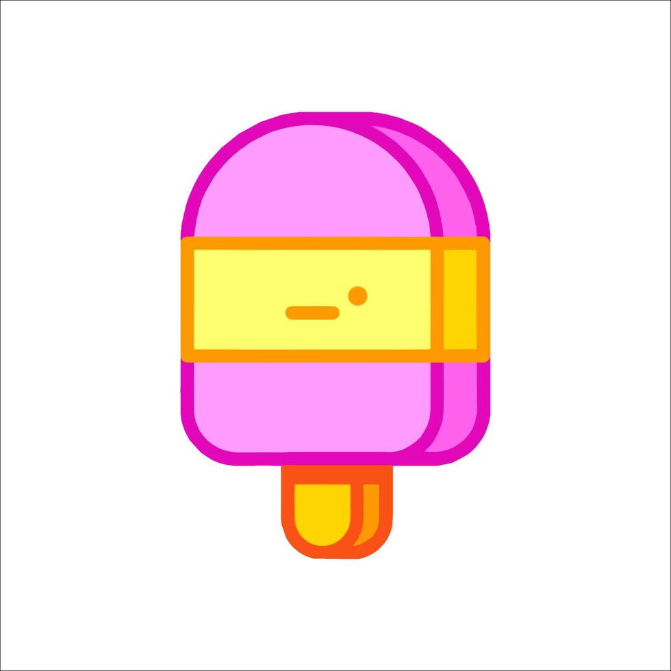 An ice cream bar with a pink and yellow stripe vector