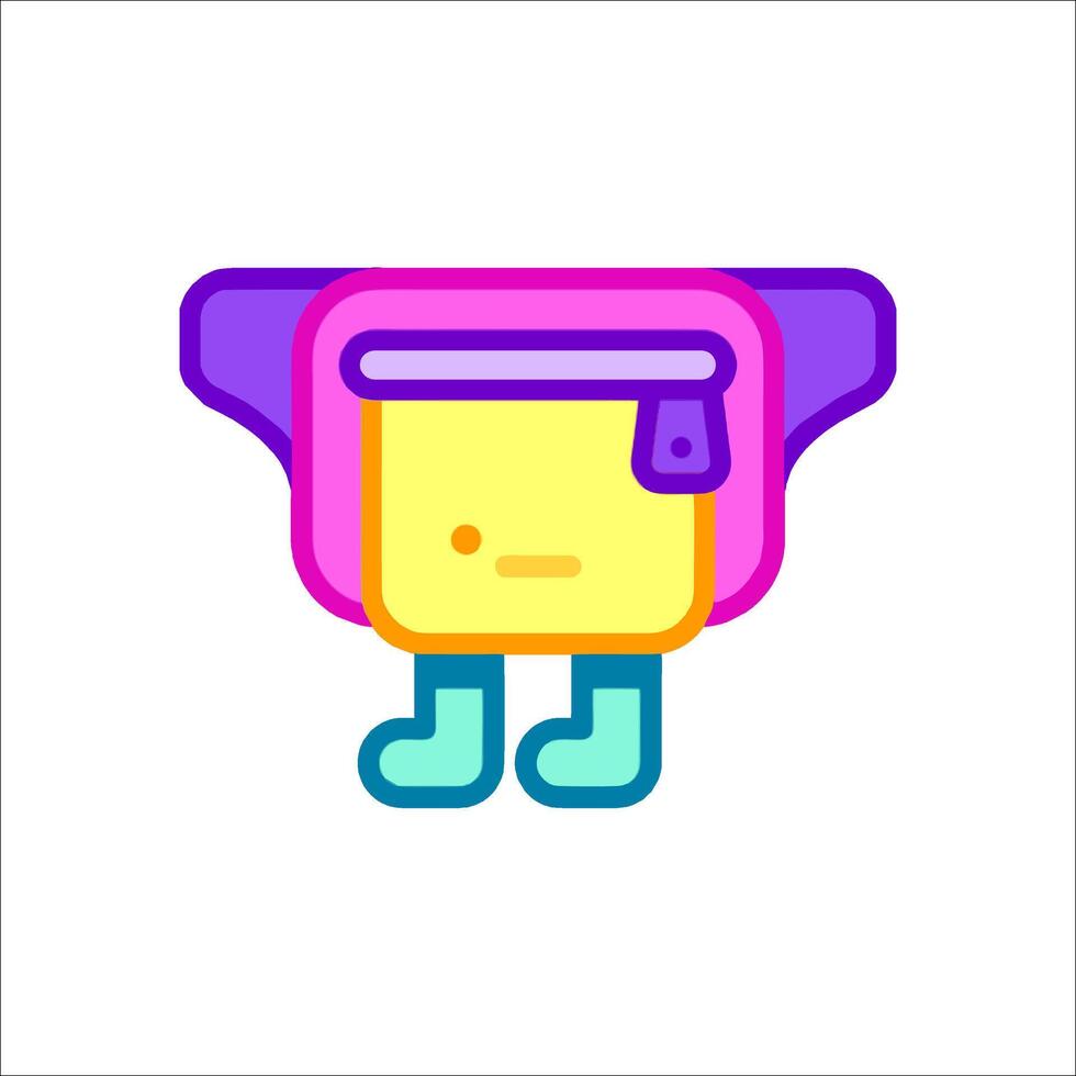 A colorful bag with a person in it vector