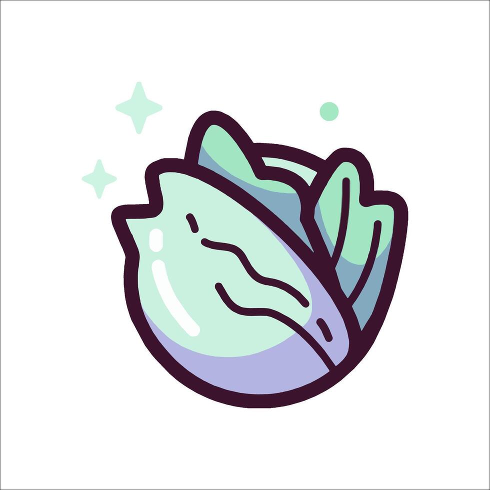 A cartoon lettuce icon vector