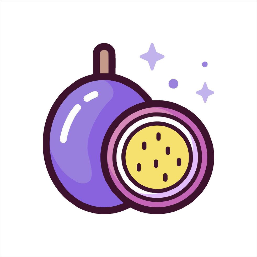 Passion fruit icon, illustration vector