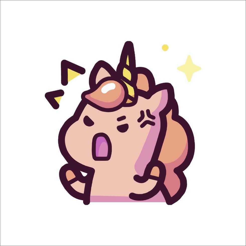 A cartoon unicorn with a star on its head vector