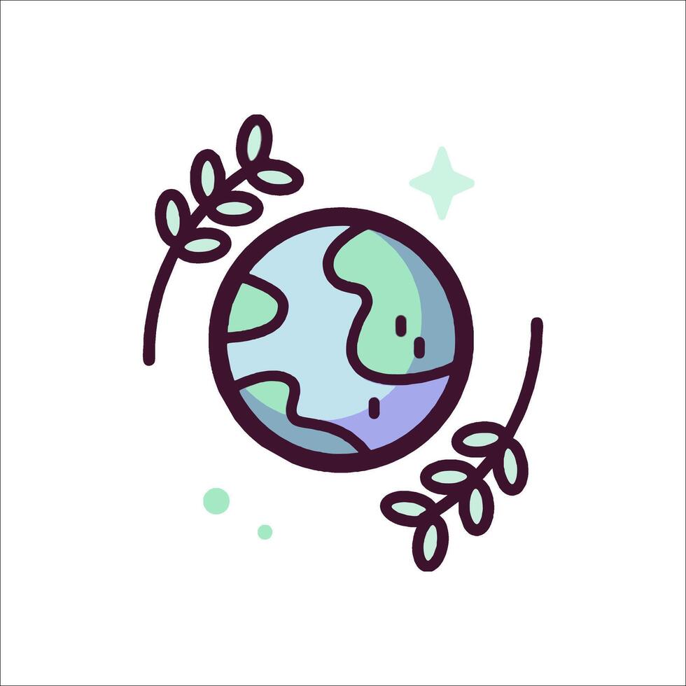 Earth day icon illustration vector