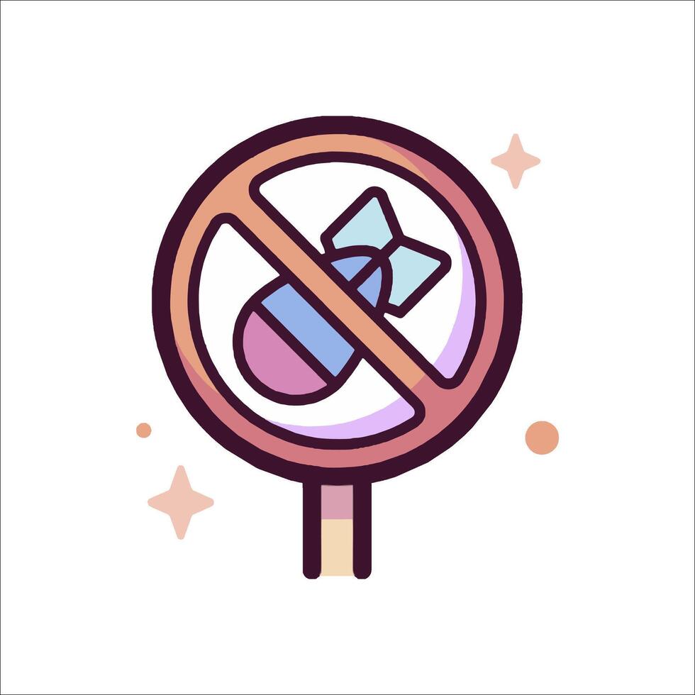 No candy sign illustration vector
