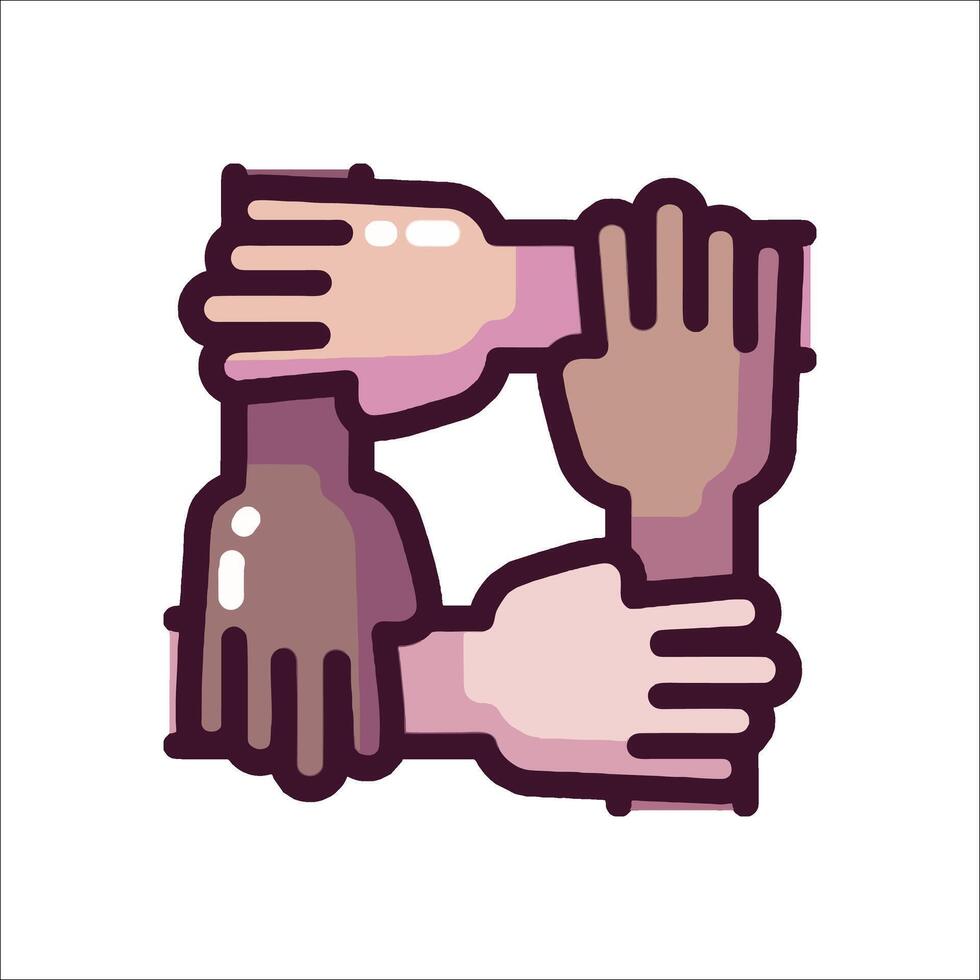 Hands holding hands icon illustration vector