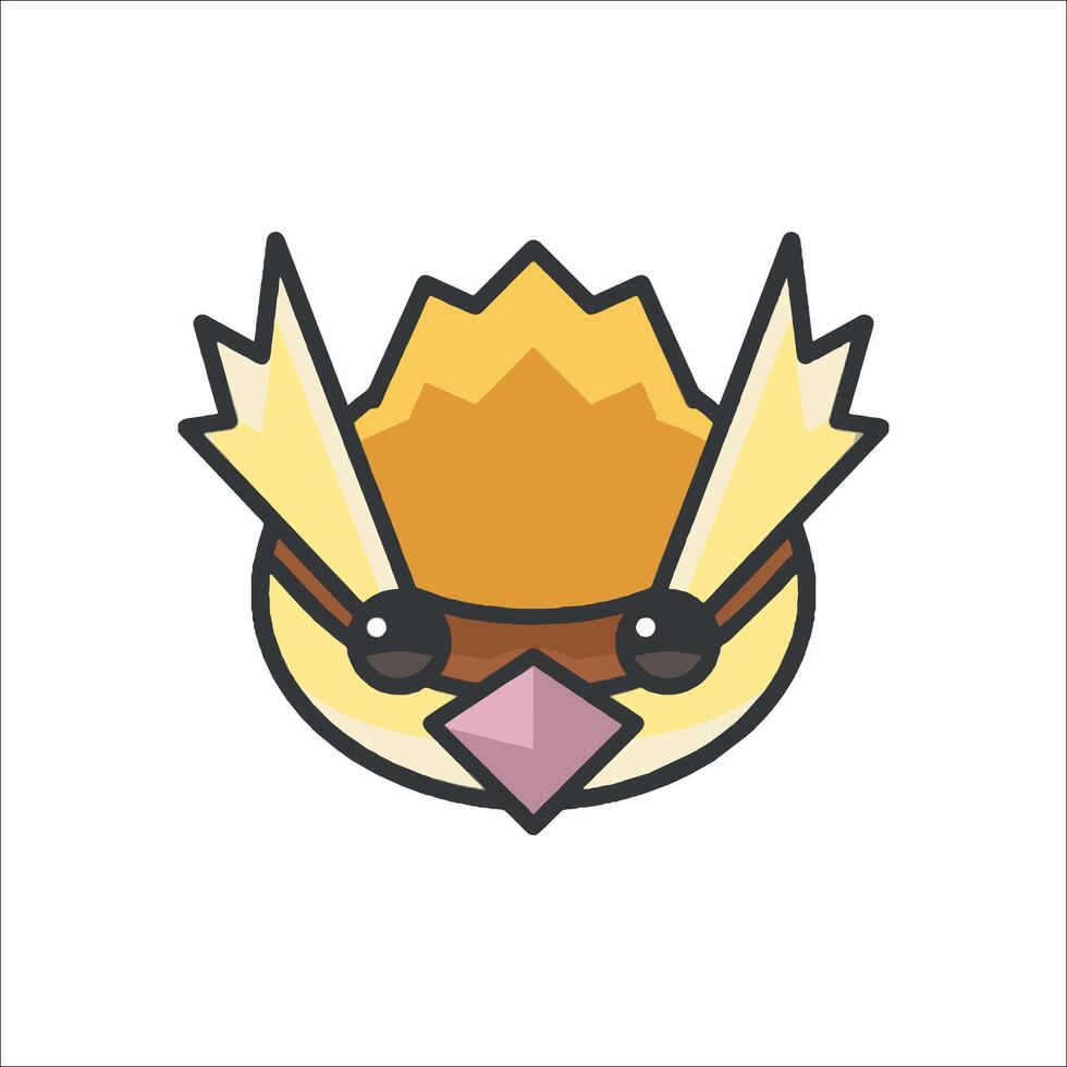 A cartoon bird with a crown on its head vector