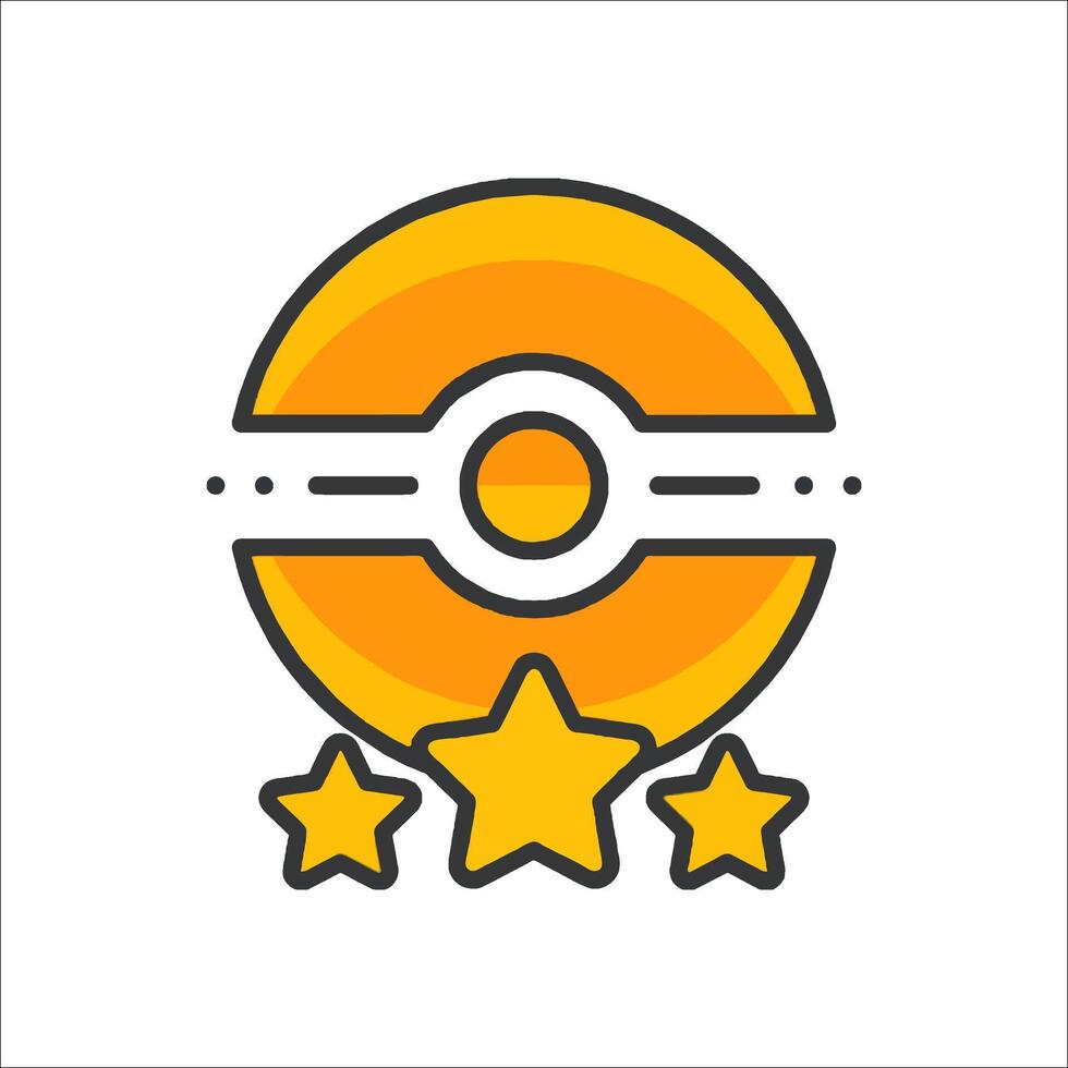Pokemon go icon with stars and a circle vector