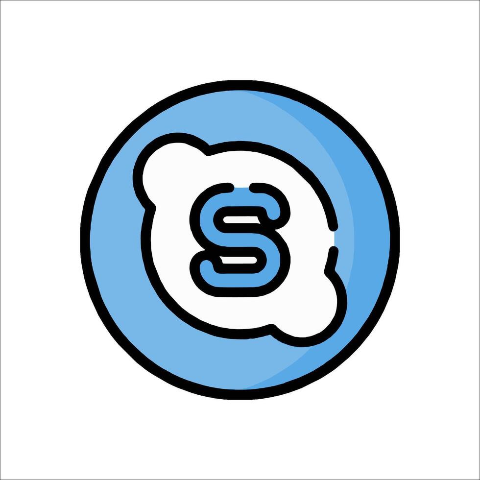 Skype logo in a circle with the letter s vector