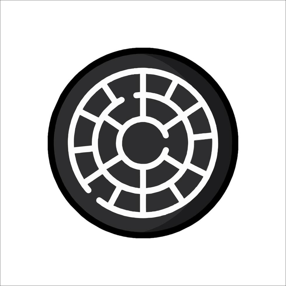 A black and white image of a maze in a circle vector