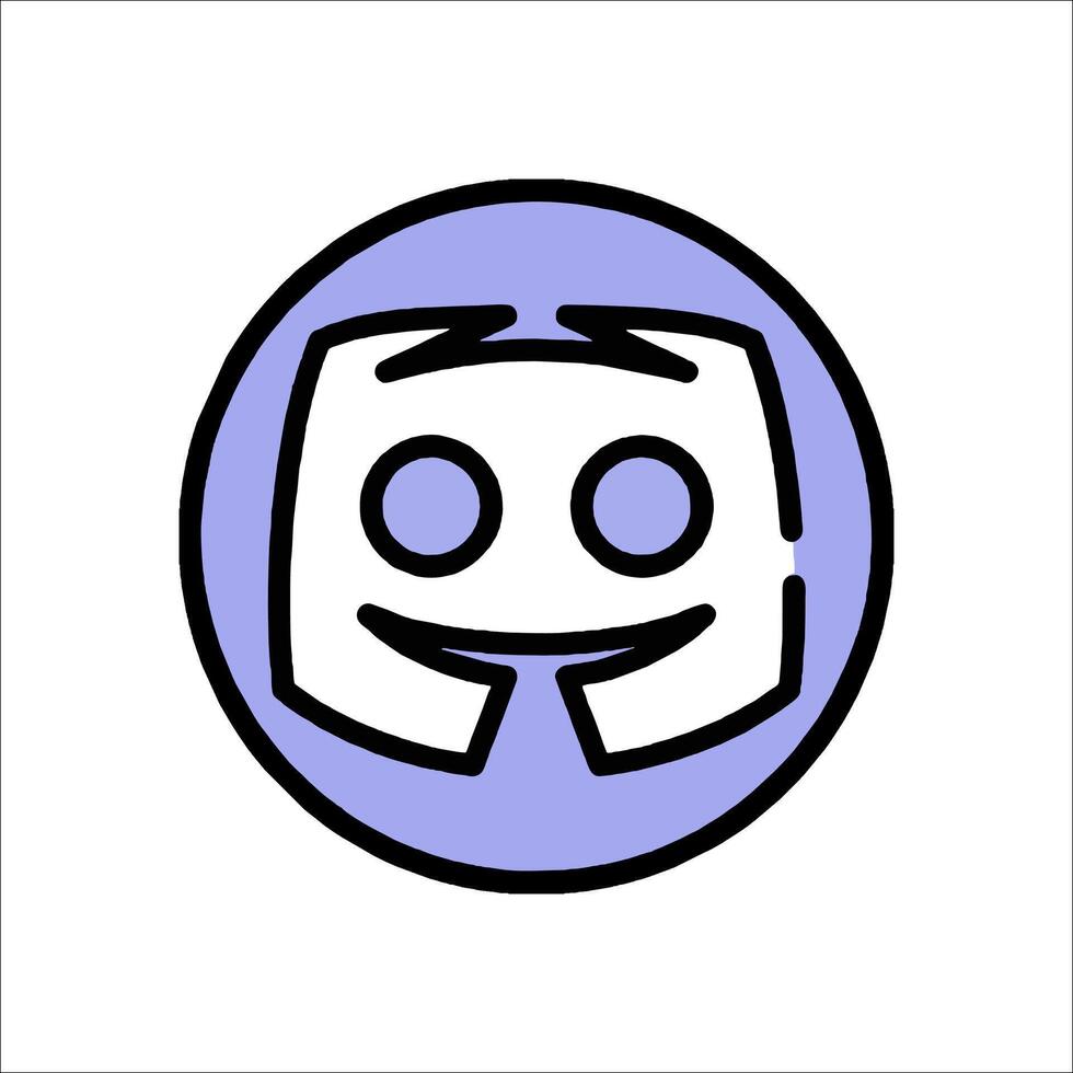 The logo for the game is a purple circle with a face on it vector
