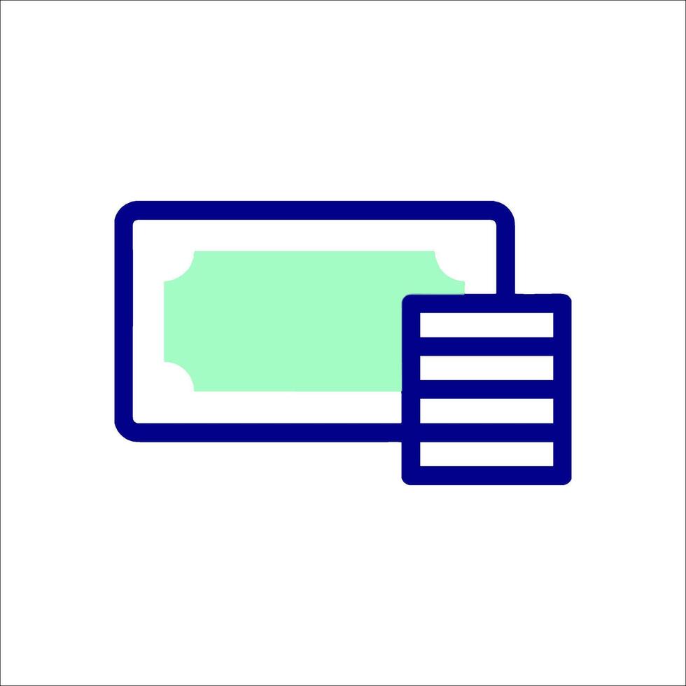 A bank account icon with a stack of bills vector