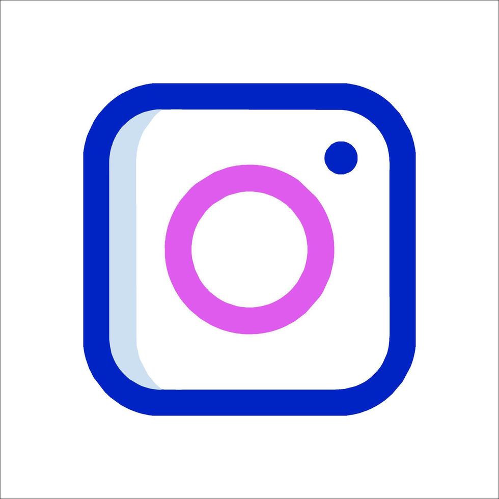 A pink and blue instagram icon vector
