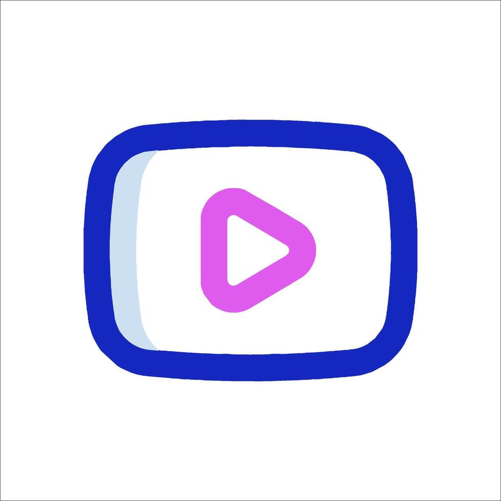 Youtube logo with a play button vector