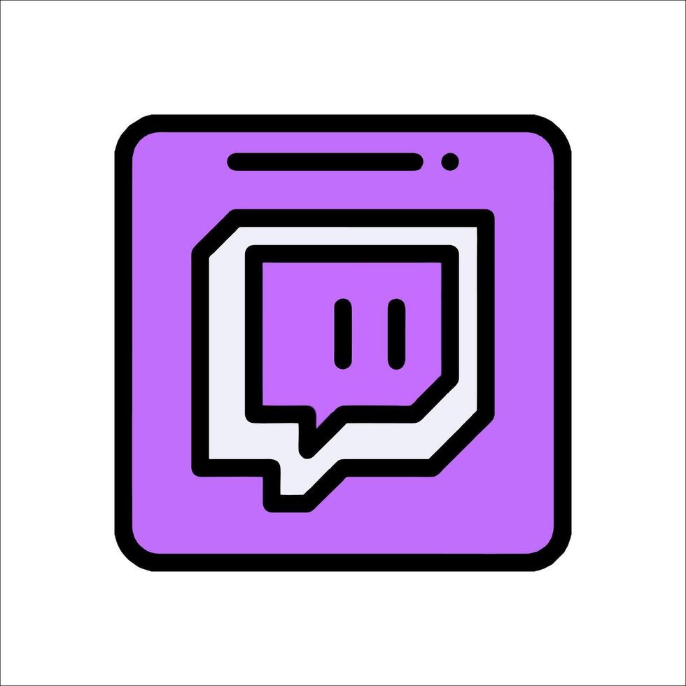 A purple chat icon with a speech bubble vector
