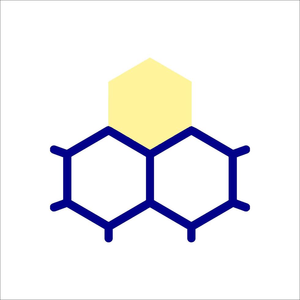 A molecule with a yellow and blue color vector