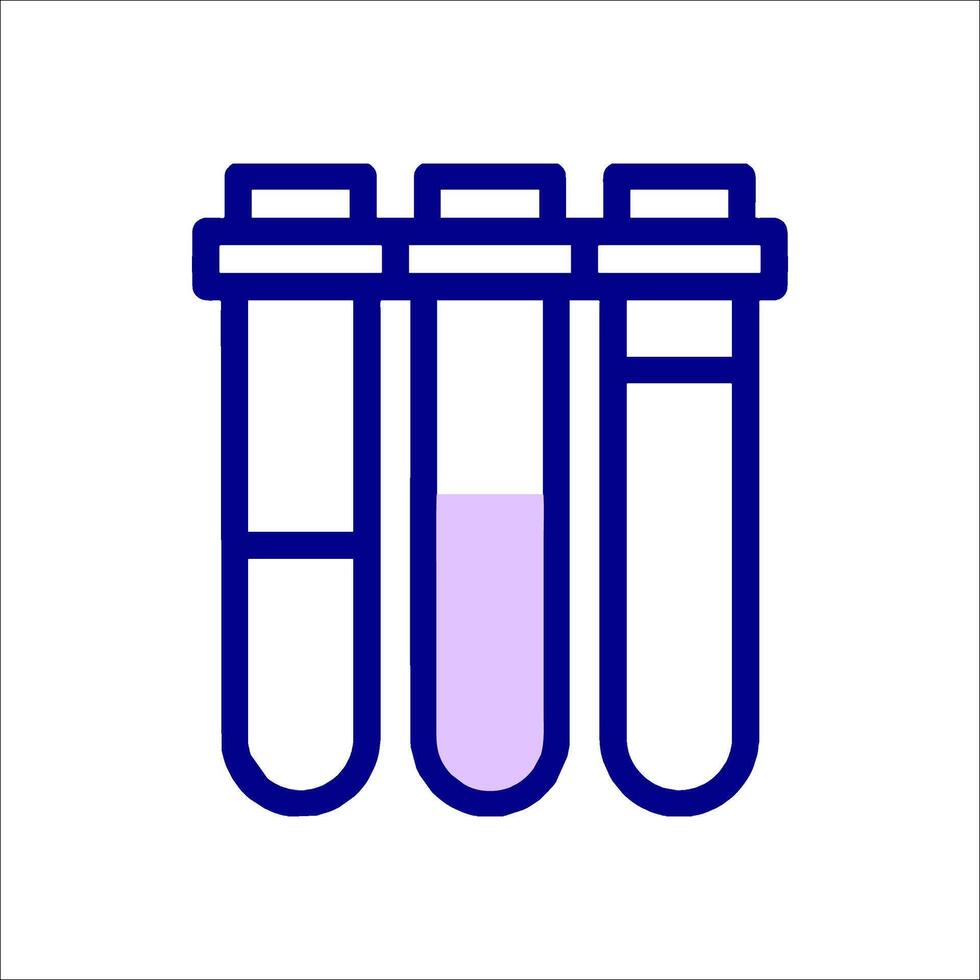 A test tube with purple liquid in it vector