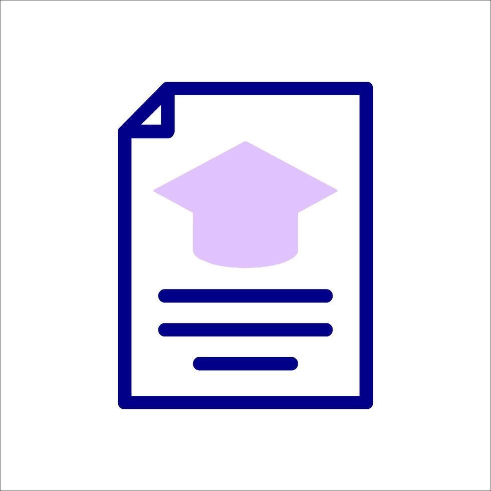 A graduation cap icon on a document vector