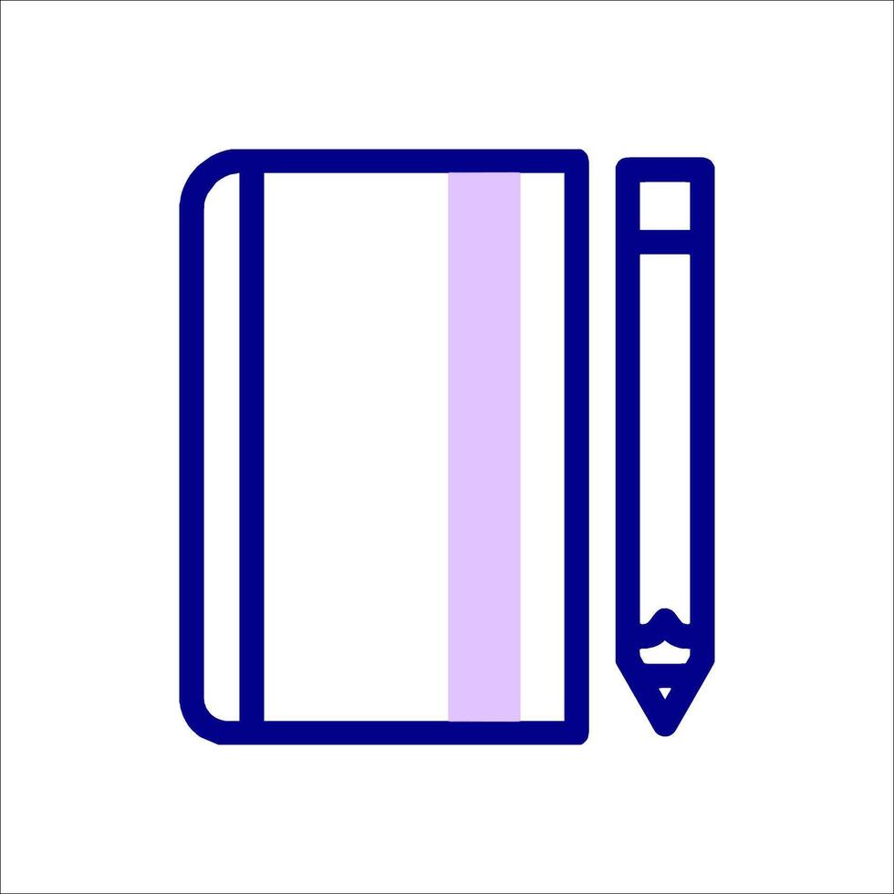 A pencil and notebook icon on a white background vector