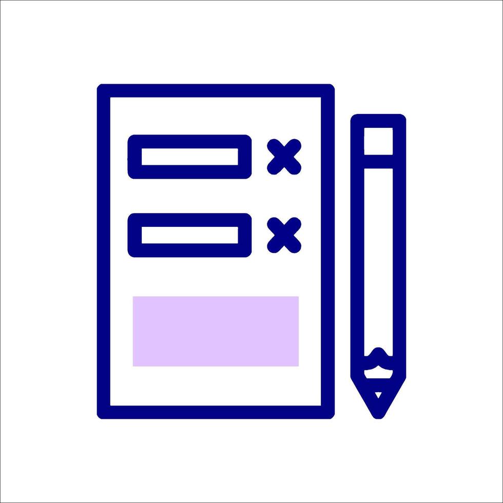 A pencil and a paper with a check box icon vector