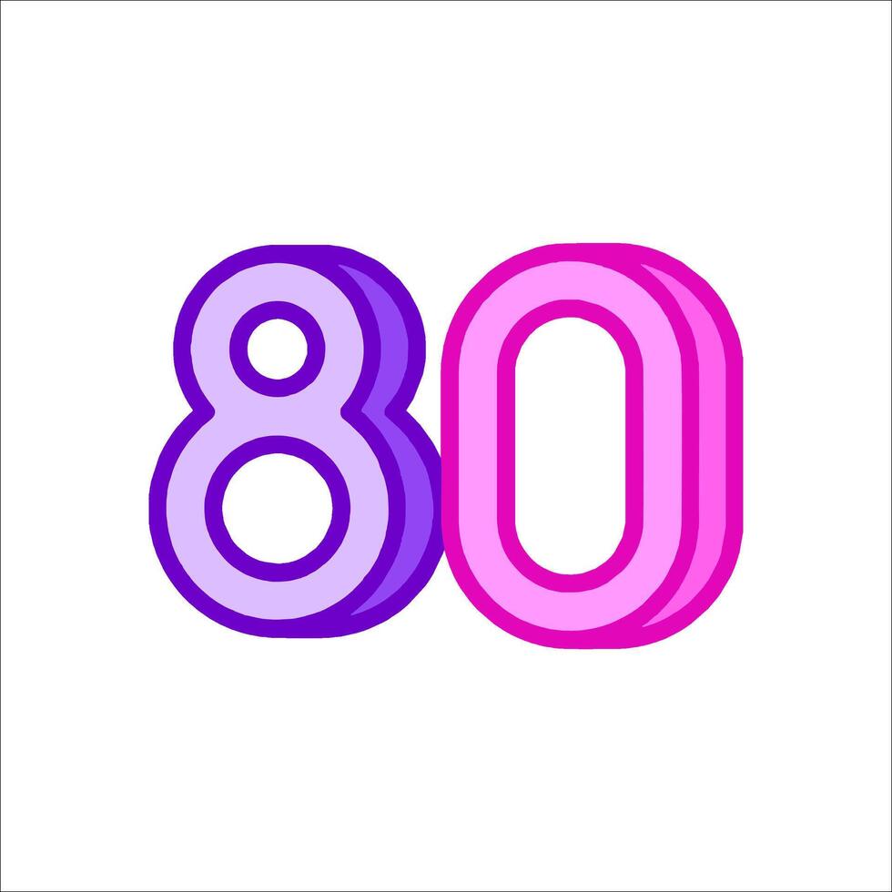 The 80th birthday party logo vector