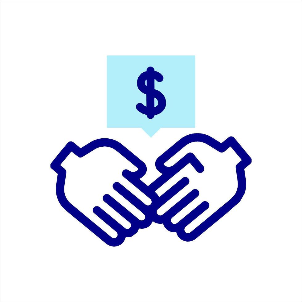 Handshake icon with dollar sign vector