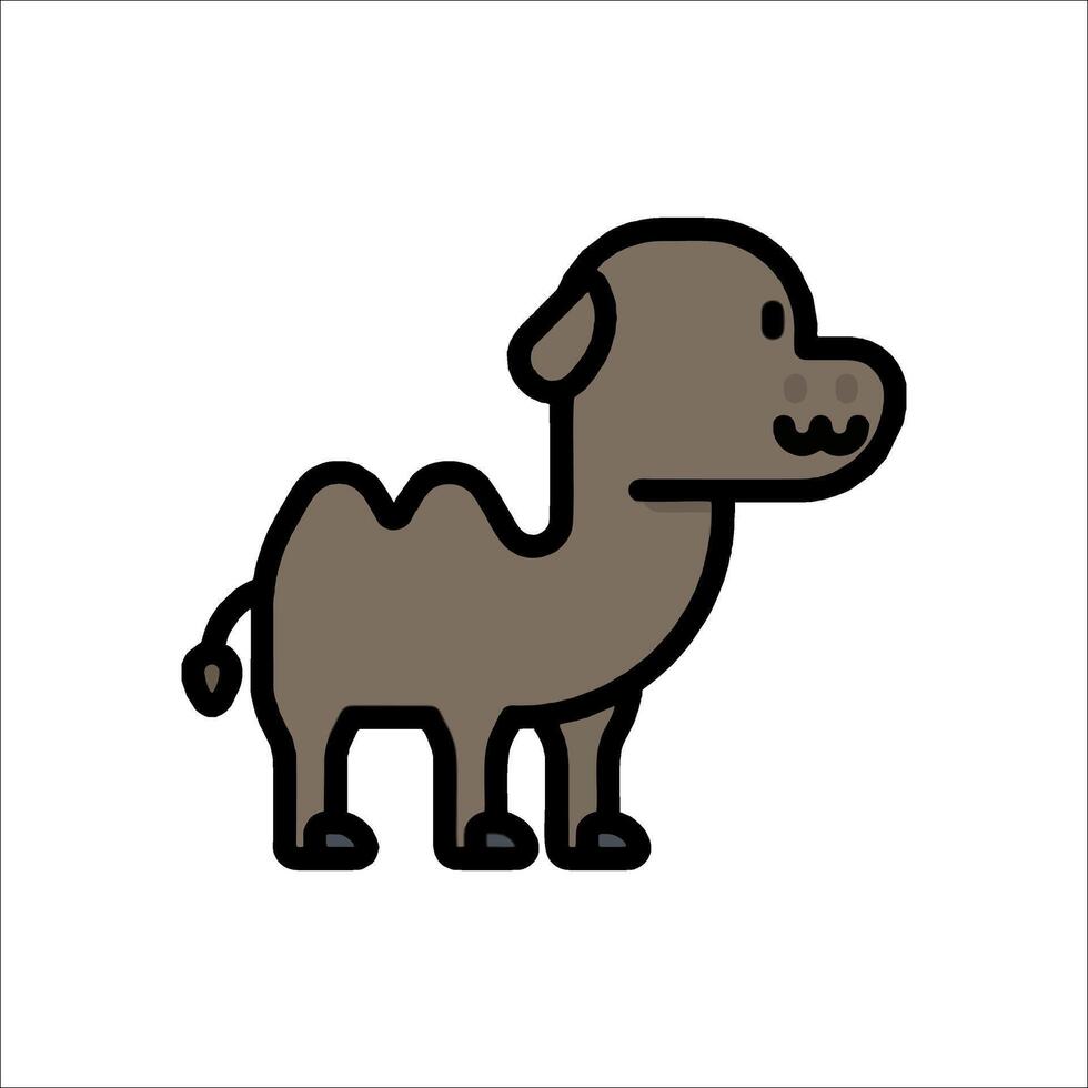 A camel is standing in a line on a white background vector
