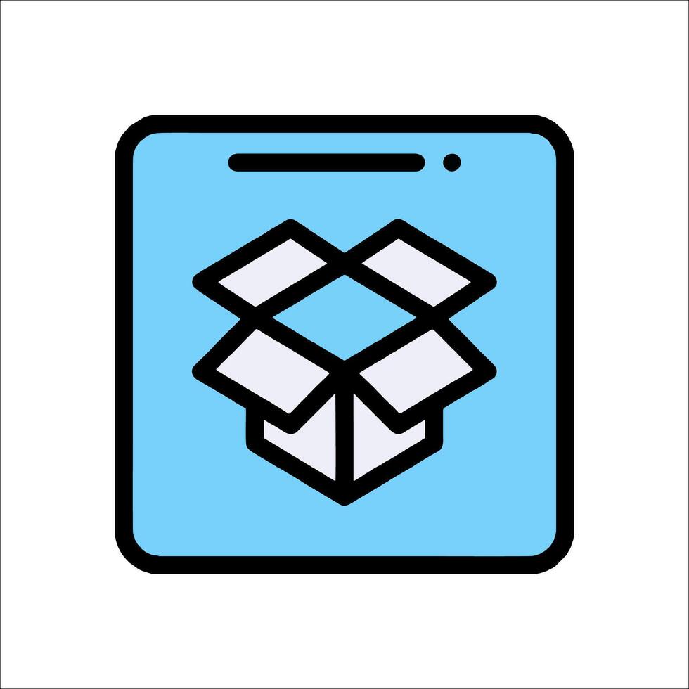 Dropbox icon with a box inside vector