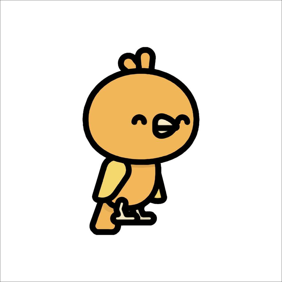 A cartoon bird with a yellow beak and a black tail vector