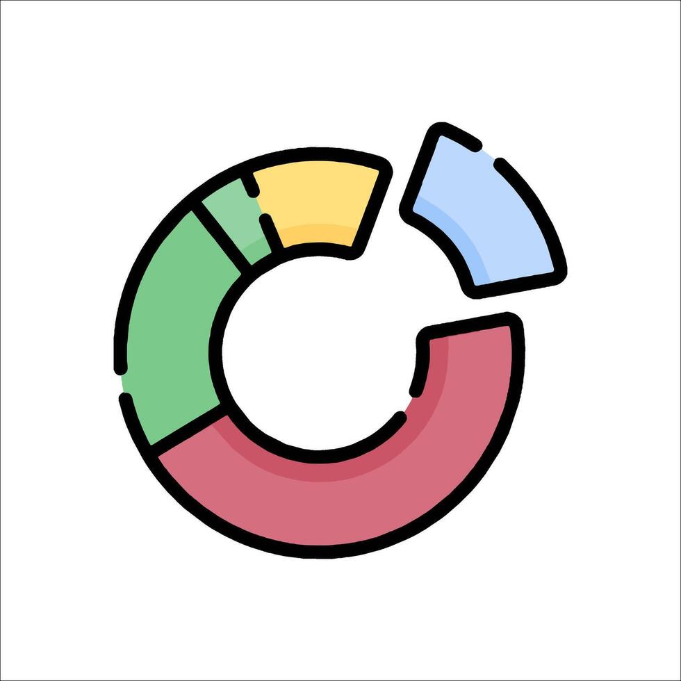 A colorful pie chart icon on a white background vector
